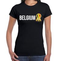 Bellatio Decorations Verkleed shirt dames - Belgium - zwart - supporter - themafeest - Belgie 2XL  -