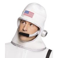 Carnaval verkleed astronauten helm - wit - voor volwassenen - thumbnail