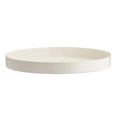 Dienblad Fenno decoratief - crèmekleurig metaal - Ø30 cm - Leen Bakker