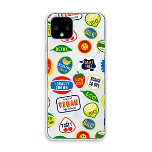 Fruitsticker: Pixel 4 Transparant Hoesje