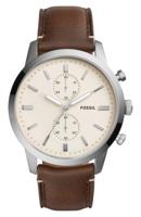 Fossil Heren Townsman chronograaf bruin lederen horloge FS5350