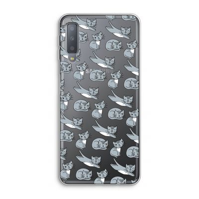 Poezen: Samsung Galaxy A7 (2018) Transparant Hoesje