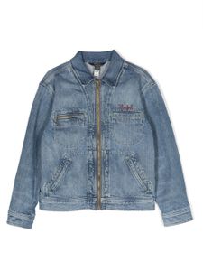 Ralph Lauren Kids veste en jean zippée à logo brodé - Bleu