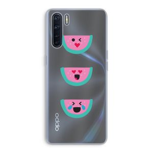 Smiley watermeloen: Oppo A91 Transparant Hoesje