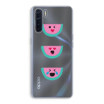 Smiley watermeloen: Oppo A91 Transparant Hoesje