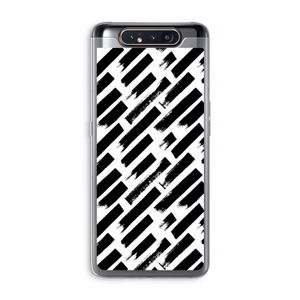 Zwarte vegen: Samsung Galaxy A80 Transparant Hoesje