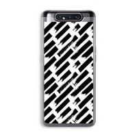 Zwarte vegen: Samsung Galaxy A80 Transparant Hoesje Zwarte vegen: Samsung Galaxy A80 Transparant Hoesje