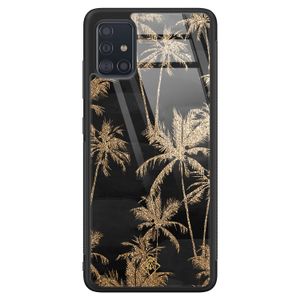 Samsung Galaxy A71 glazen hardcase - Palmbomen
