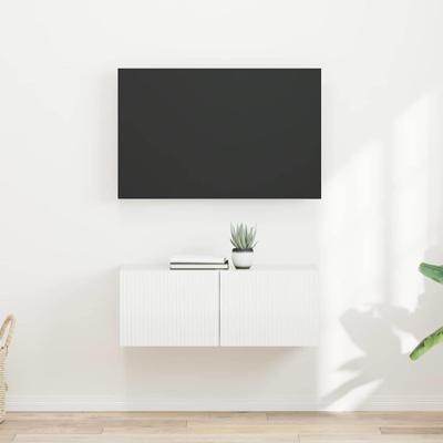 TV Wandkast 2 pcs Glanzend Wit 60 x 31 x 29.5 cm Bewerkt hout