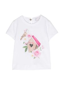 Monnalisa t-shirt en coton à imprimé graphique - Blanc