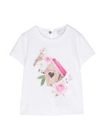 Monnalisa t-shirt en coton à imprimé graphique - Blanc