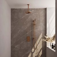 Inbouw Regendouche Set Brauer Copper Edition Plafond Uitloop Ronde Hoofddouche 20 cm Met Glijstang Koper Brauer - thumbnail