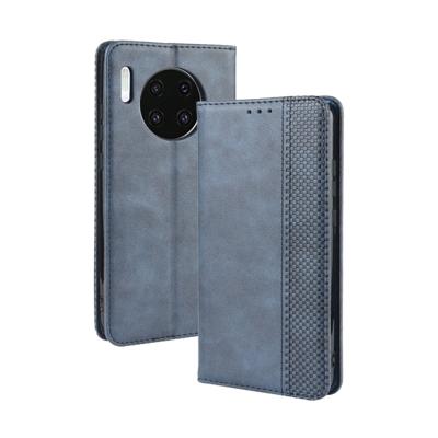 Magnetische Buckle retro Crazy Horse textuur horizontale Flip lederen case voor Huawei mate 30 met houder & kaartsleuven & fotolijstjes (blauw)