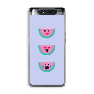 Smiley watermeloen: Samsung Galaxy A80 Transparant Hoesje