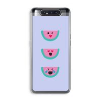 Smiley watermeloen: Samsung Galaxy A80 Transparant Hoesje