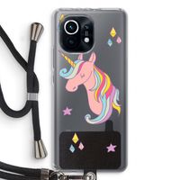 Roze eenhoorn: Xiaomi Mi 11 Transparant Hoesje met koord
