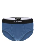 TOM FORD slip en coton à bande logo - Bleu - thumbnail