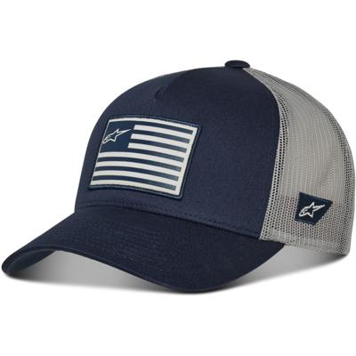 ALPINESTARS Flag Snapback Hat, Petjes en mutsen voor de motorfietsrijder, Marineblauw-Grijs