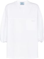 Prada t-shirt en jersey à manches froncées - Blanc