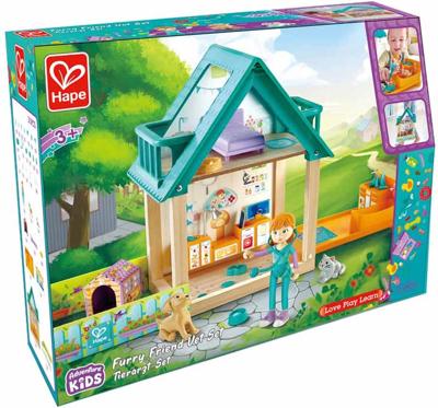 Hape furry vriend dierenartspraktijk speelset