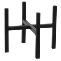 Mica Decorations - bloempot plantenpot standaard / verhoger - zwart - B16 x H16 cm - metaal