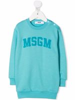 MSGM Kids robe-pull à logo imprimé - Bleu - thumbnail