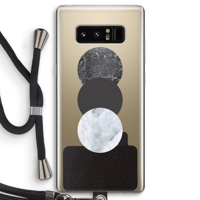 Marmeren cirkels: Samsung Galaxy Note 8 Transparant Hoesje met koord