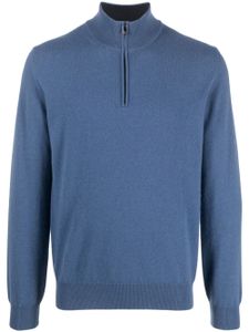 Corneliani high-neck ribbed-trim jumper - Bleu