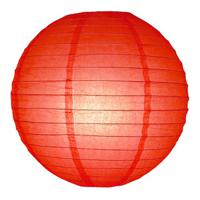 Luxe bol feest lampion - rood - dia 25 cm - papier