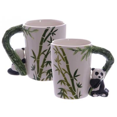 Puckator Koffiemok panda beer - 2x - met ornament - 280 ML - drinkbeker - dieren thema