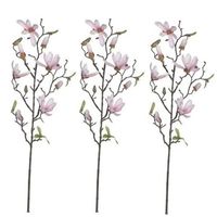 3x Licht roze Magnolia/beverboom kunsttak kunstplant 80 cm