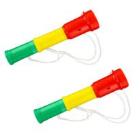 Feesttoeter - rood-geel-groen - 2x - 20 cm - party toeter - carnaval