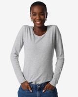 HEMA Dames T-shirt basic o-hals lichtgrijs (lichtgrijs)
