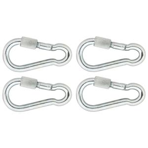 Karabijnhaken - 4x - verzinkt staal - 5 cm - karabijnhaak - snaphooks/ carabiners