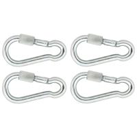 Karabijnhaken - 4x - verzinkt staal - 5 cm - karabijnhaak - snaphooks/ carabiners Karabijnhaken - 4x - verzinkt staal - 5 cm - karabijnhaak - snaphooks/ carabiners