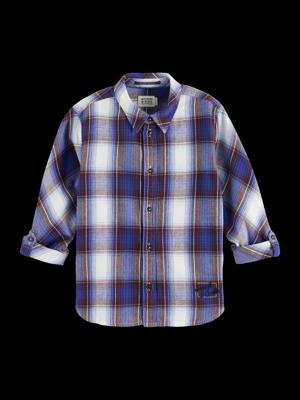 Regular-Fit Yarn-Dyed Checked Flannel Shirt White/Pastel