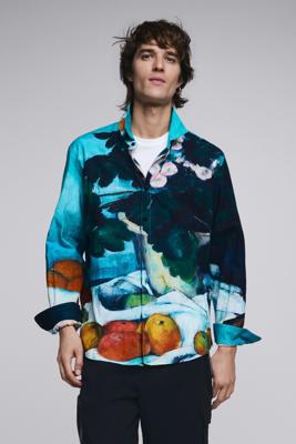 Overhemd met stillevenruit - BLUE - XL Overhemd met stillevenruit - BLUE - XL