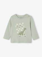 Decoratief T-shirt babyjongen blauwgroen