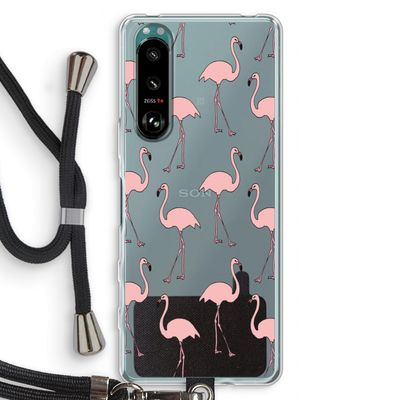 Anything Flamingoes: Sony Xperia 5 III Transparant Hoesje met koord