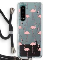 Anything Flamingoes: Sony Xperia 5 III Transparant Hoesje met koord
