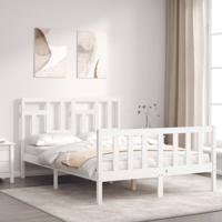 Bedframe zonder matras massief grenenhout wit 120x200 cm