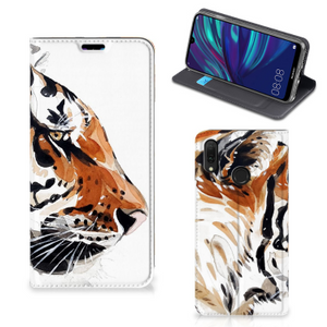 Bookcase Huawei Y7 hoesje Y7 Pro (2019) Watercolor Tiger