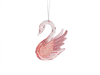 Orn.plc zwaan roze l7cm - Kurt s adler