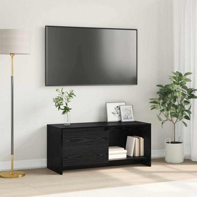 TV-stand Zwart eiken Bewerkt hout