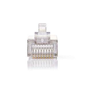 RJ45-Connector | Male | Stranded STP CAT5 | Recht | Verguld | 1 Stuks | PVC | Transparant | Doos