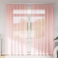 Gordijnen voile met lussen 2 st 140x225 cm roze