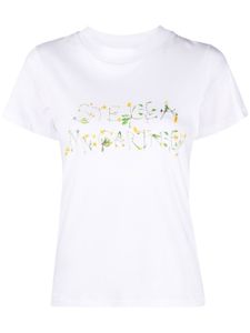 Stella McCartney t-shirt fleuri à logo imprimé - Blanc