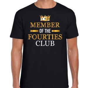 Member of the fourties club verjaardag cadeau t-shirt 40 jaar zwart voor heren 2XL  -