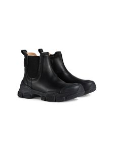 Gucci Kids bottines à patch logo - Noir