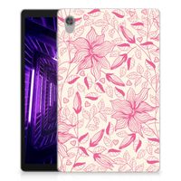 Lenovo Tab M10 HD (2de generatie) Siliconen Hoesje Pink Flowers - thumbnail